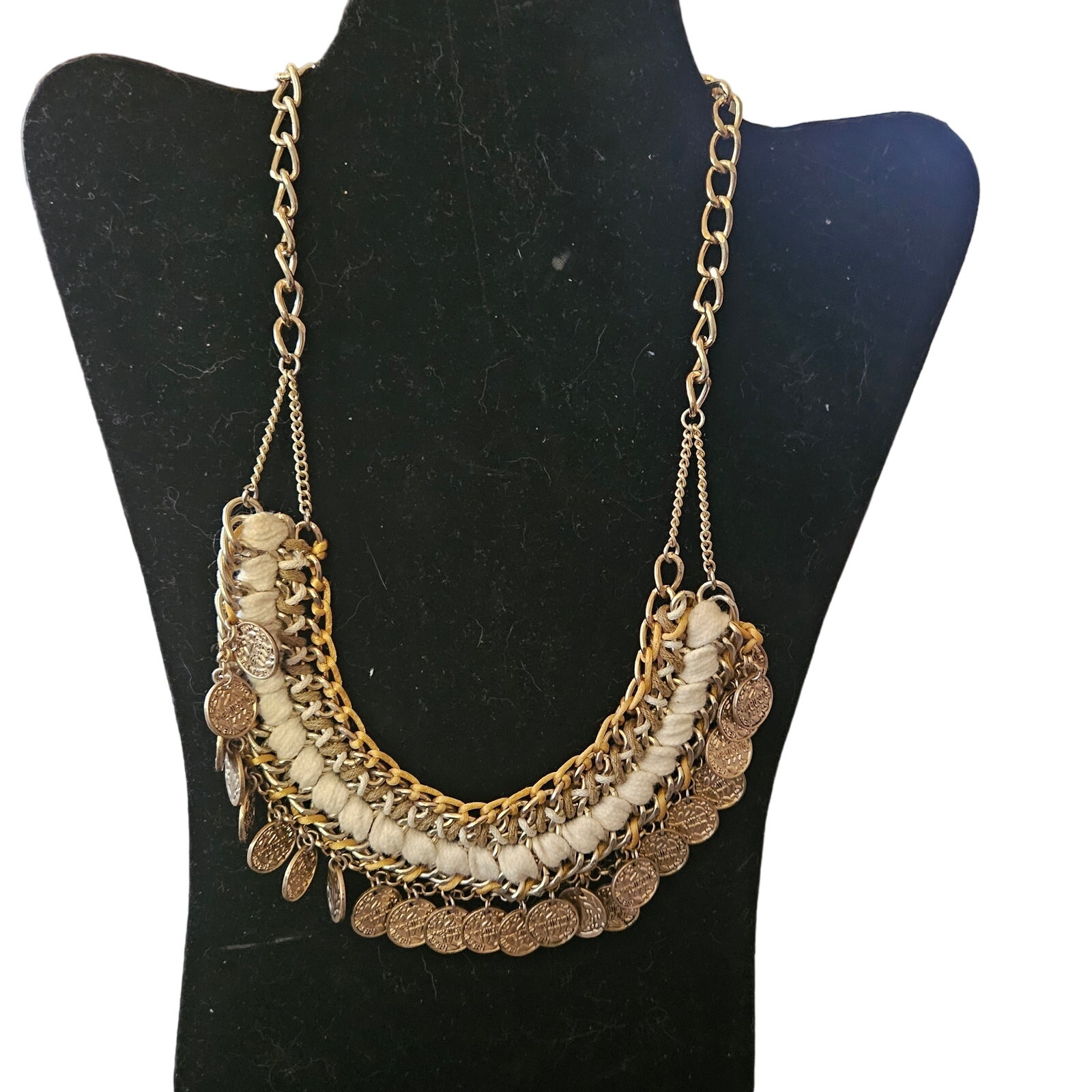 Gold Adjustable Bib Necklace 9$